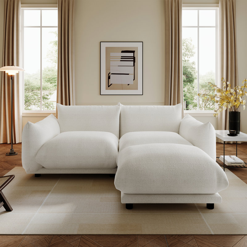 Canapé modulaire rembourré, canapé modulaire avec repose-pieds pour le salon, H 26,25 po x l 73,20 po x P 70 po