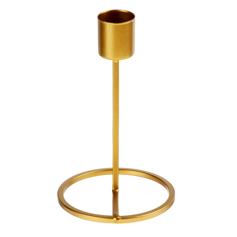 Bougeoir de table en fer, H 5,9 po x l 3,7 po x P 3,7 po