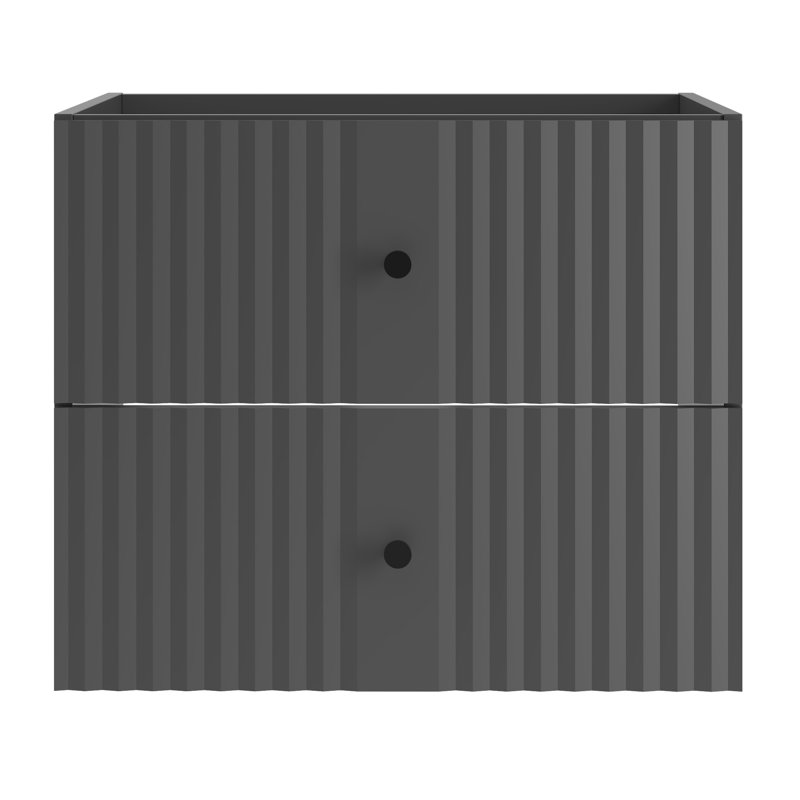 Rokhaya 152.4cm Wall Mounted Bathroom Vanity Base Only, Natural/Black