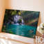Toile, scène sereine de la jungle avec une cascade entourée d'art mural, "Green Tush"-328652486