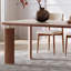 Durable Rock Slab Faux Wood Dining Table Set-109921157
