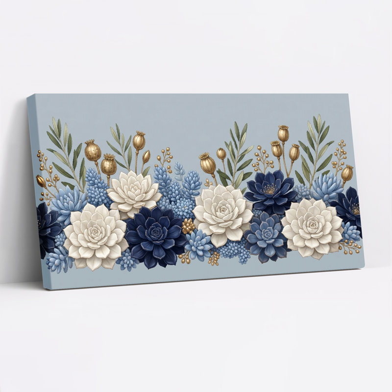 Ensemble de 1 tableau sur toile à motif floral, L 40 po x H 20 po, Wrapped Canvas