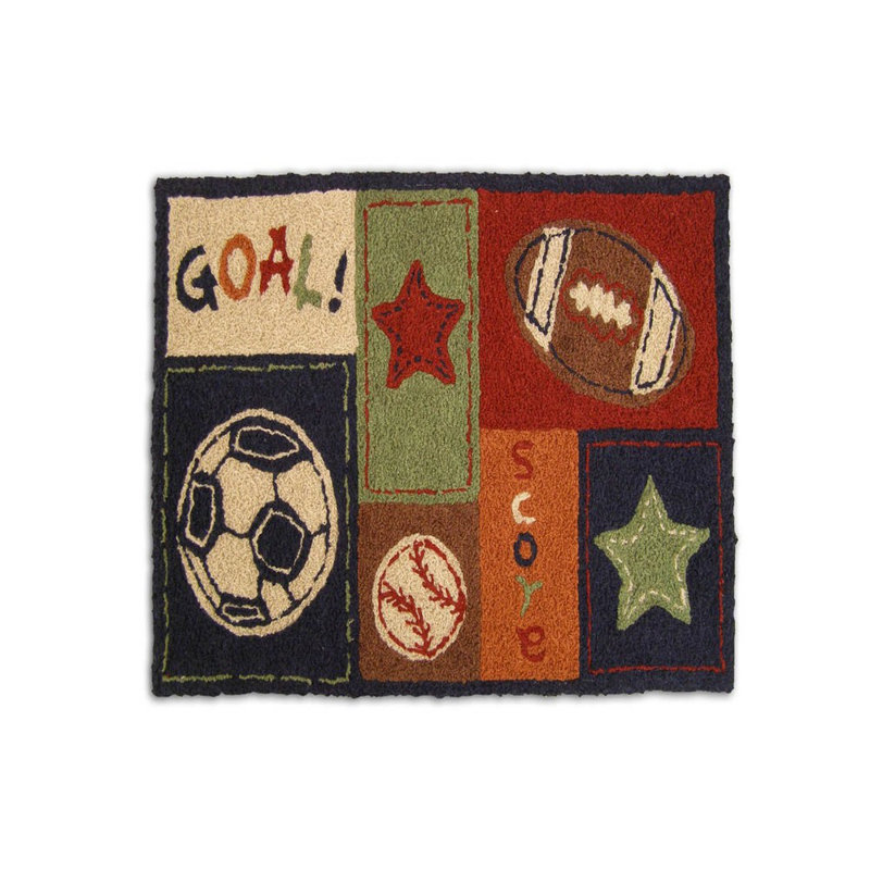 Tapis bleu marine/brun clair/orange/vert Chantrea