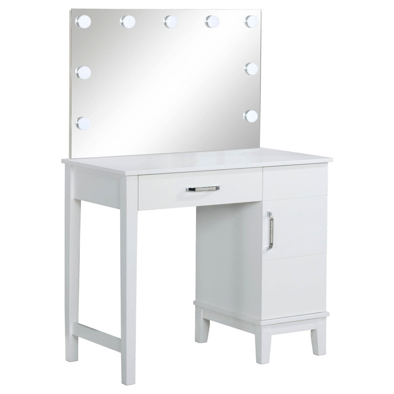 Vanity Set With Lighting And Stool
