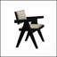 Ensemble de salle à manger contemporain 7 pièces noir avec table en bois d'hévéa et 6 chaises confortables pour des repas élégants-1327446531