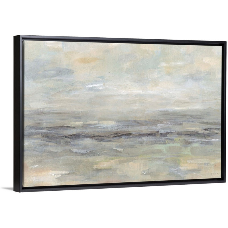 «Stormy Gray Landscape» par Cynthia Coulter, reproduction d'art sur toile, Cadre noir, H 26 po x l 38 po x P 1,75 po