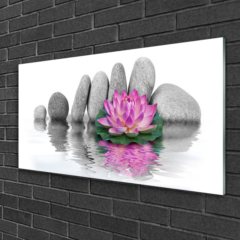 Art Flower Stones - No Frame Print on Glass