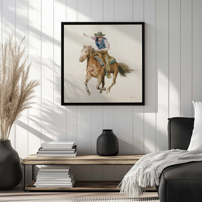 Riders of the Range IV by Danhui Nai Canvas Art Print, Black, Floater Frame, 12" H x 12" W