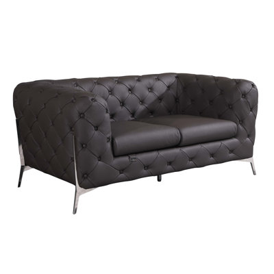 Causeuse rembourrée en cuir 100% italien Global United