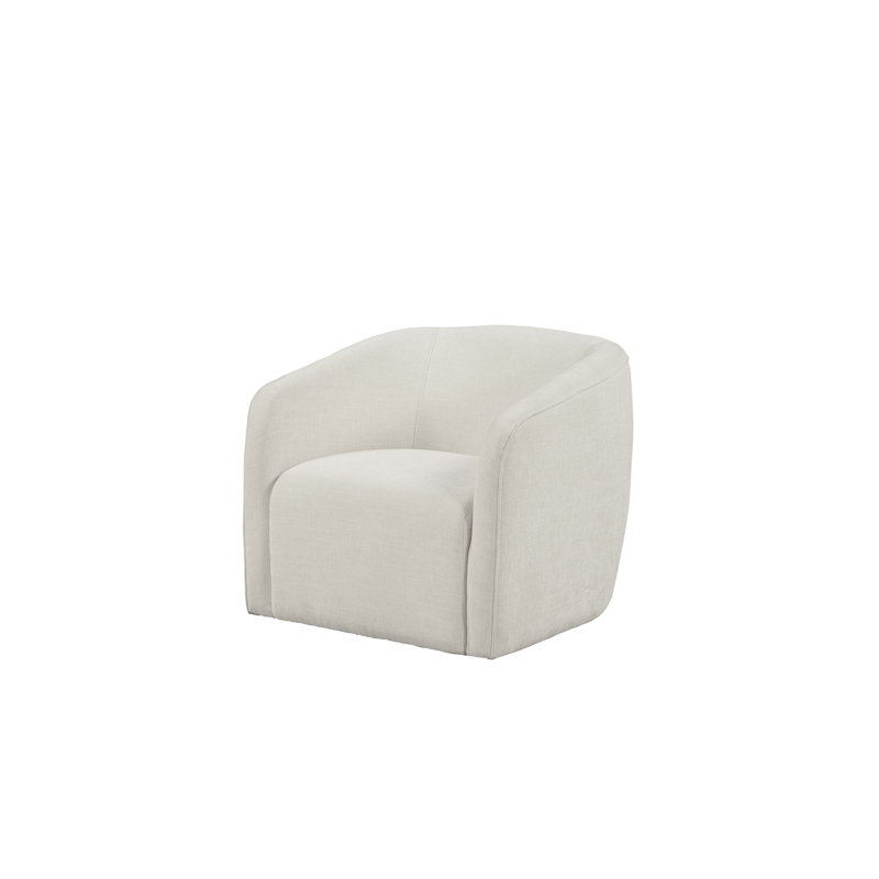 Fauteuil demi-tonneau en tissu beige Gracie Mills