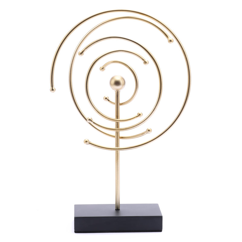 16.1" H Modern Gold Abstract Sculpture Table Decor