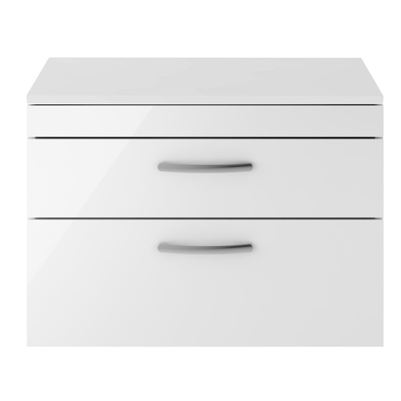 Athena 80.5cm Single Bathroom Vanity Base Only, Gloss White