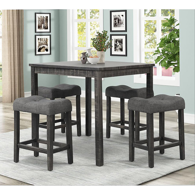 Ensemble de 2 tabourets de comptoir à hauteur de comptoir, tabouret de style transitionnel avec repose-pieds capitonné, tabouret de bar