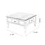 Table basse carrée en bois massif blanc