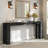 70.9'' Solid Wood Console Table, Black Entryway Table for Hallway