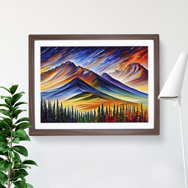 Mountain View Vol.5 Abstract - Framed Print, 34cm H x 46cm W x 2cm D, Walnut Framed