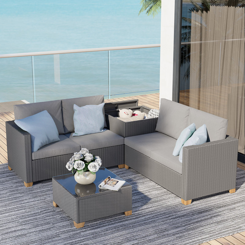 4 - Person Patio Conversation Set with Cushions