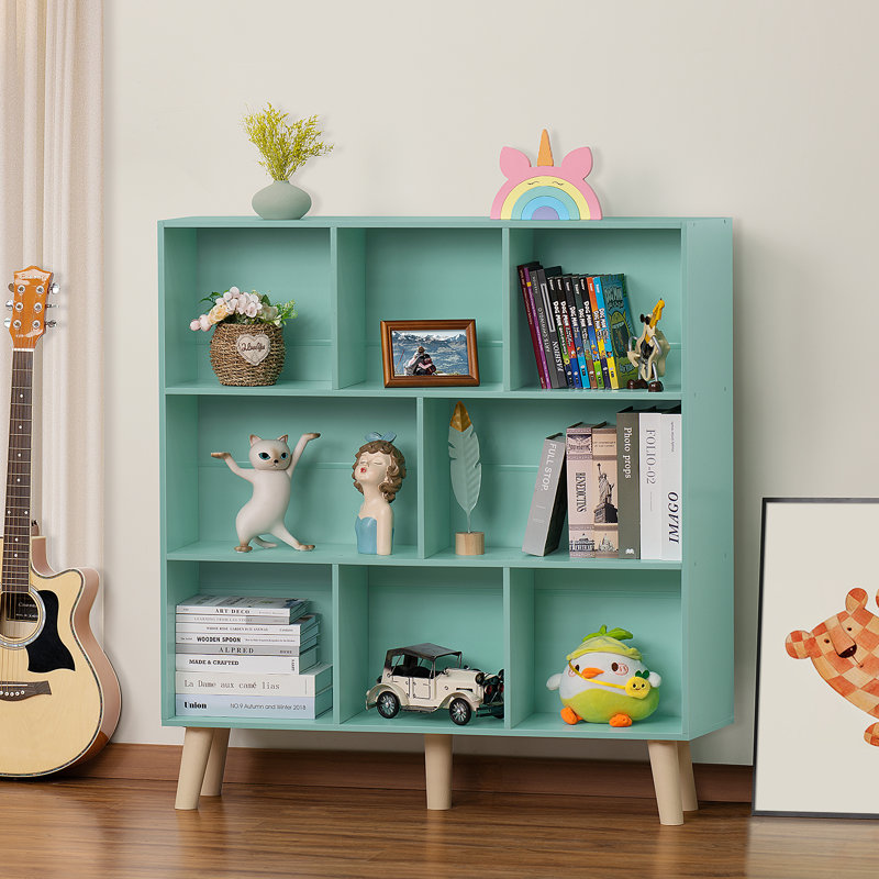 8 Cube Book Shelf,3 Tier Bookshelf With Legs, Modern Open Storage Organizer,Boho Bookcase,Display Cabinet Shelf Free Standing Bookshelves For Bedroom,Living Room,Office