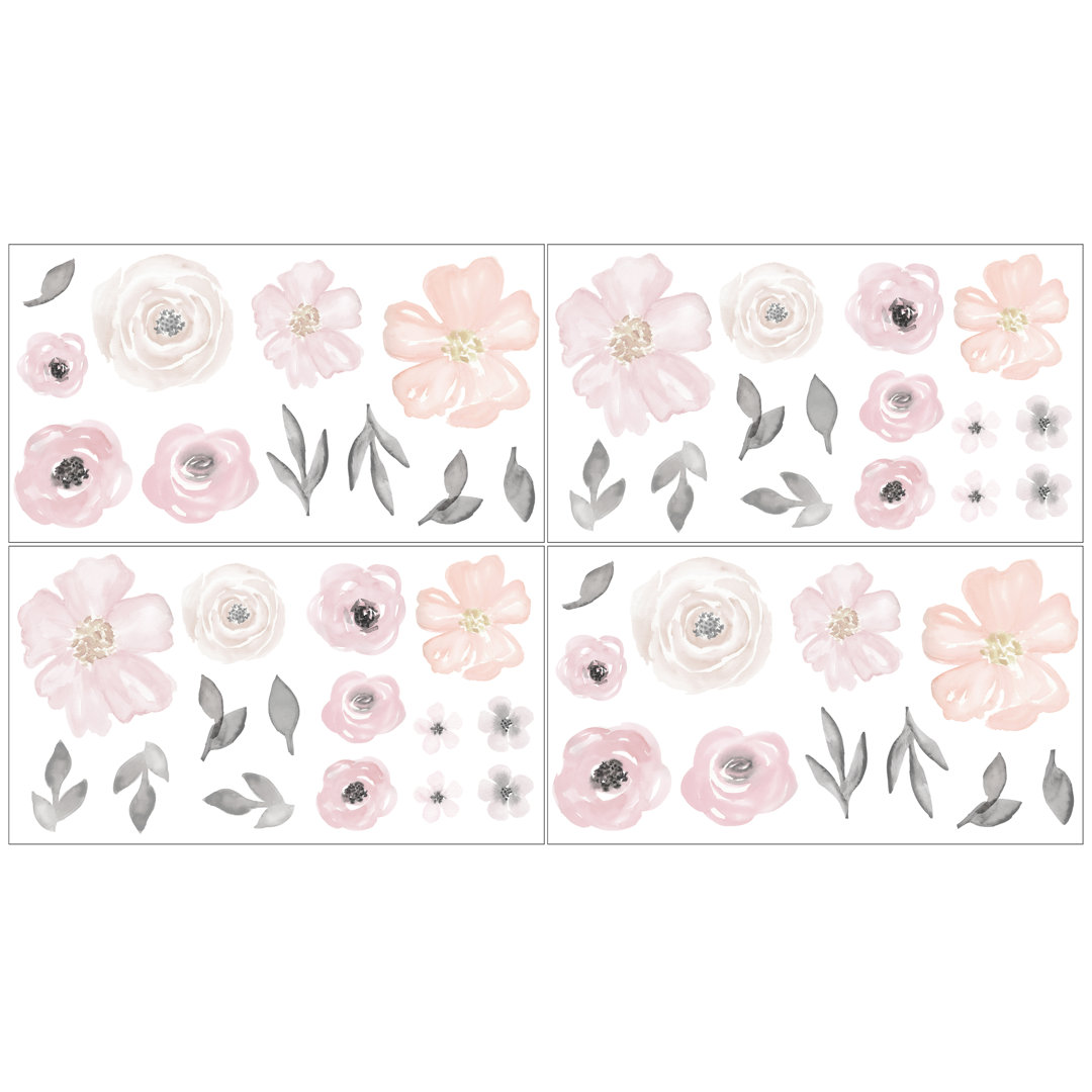 Watercolor Floral Wall Decal Sweet Jojo Designs 