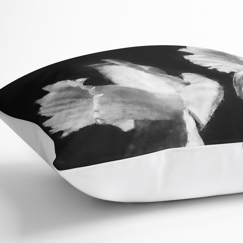 Floral Square Throw Cushion, White, 55cm H x 55cm W x 20cm D