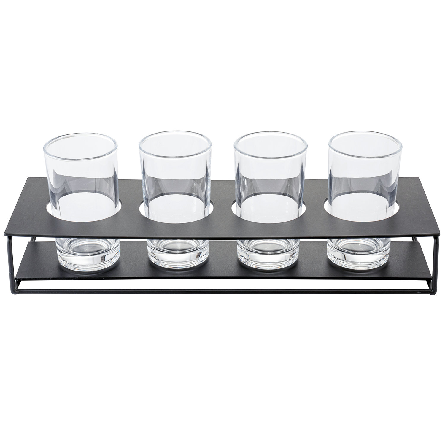 Black Metal Beer Flight Tasting Glasses Set Includes 5 oz Craft