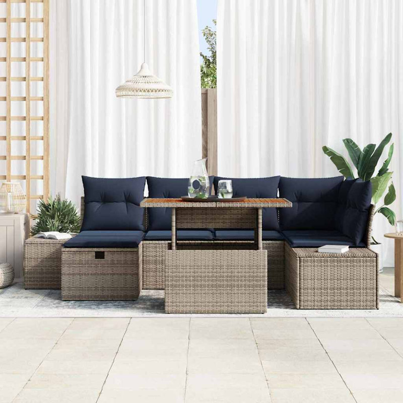 Ensemble de canapé de jardin avec coussin 7 pièces vidaXL