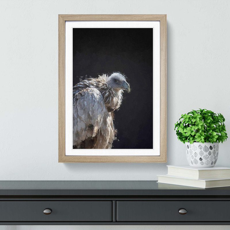 Vulture Bird - Picture Frame Graphic Art Print, Oak, 91cm H x 60cm W x 2cm D