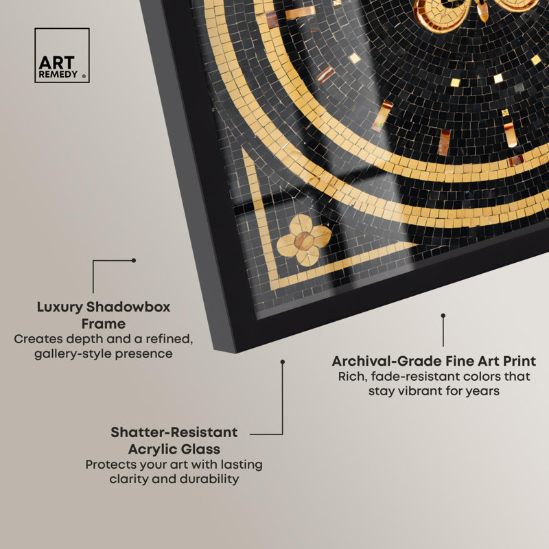 «Butterfly Mosaic Art Shadowbox» par Art Remedy, H 13 po x l 13 po, Noir
