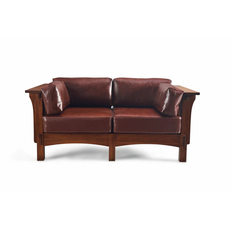Causeuse Duschko, Cuir véritable brun châtain