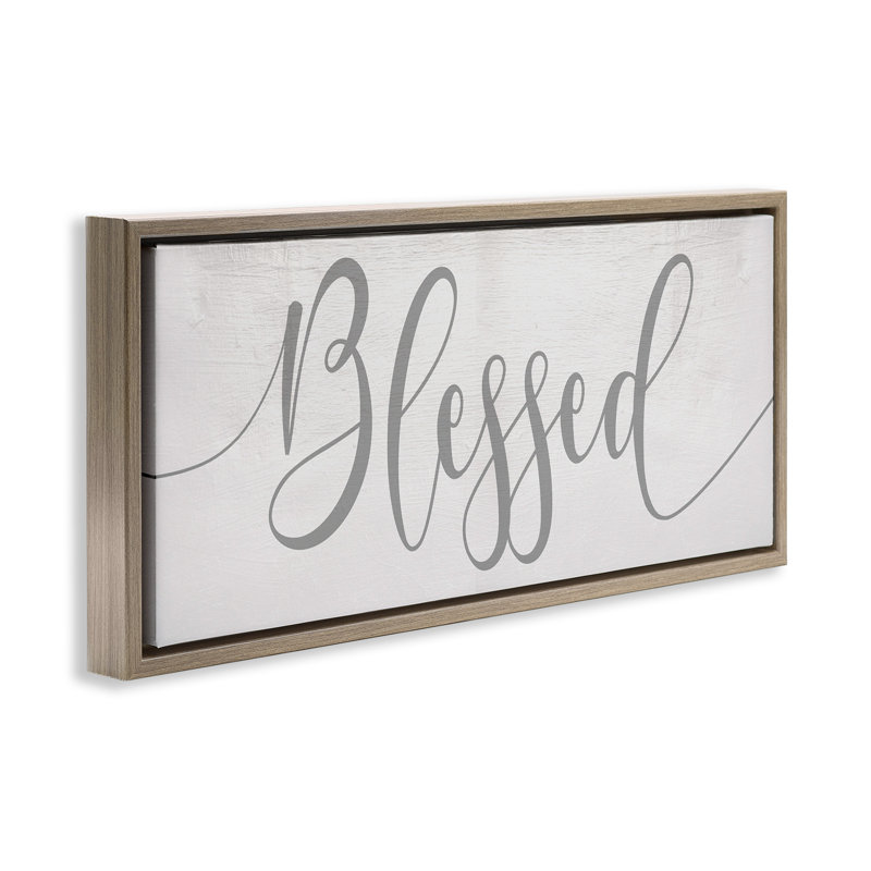 «Soft Blessed Typographie» par Daphne Polselli, H 14 po x l 31 po, Cadre flottant orme Montalcino