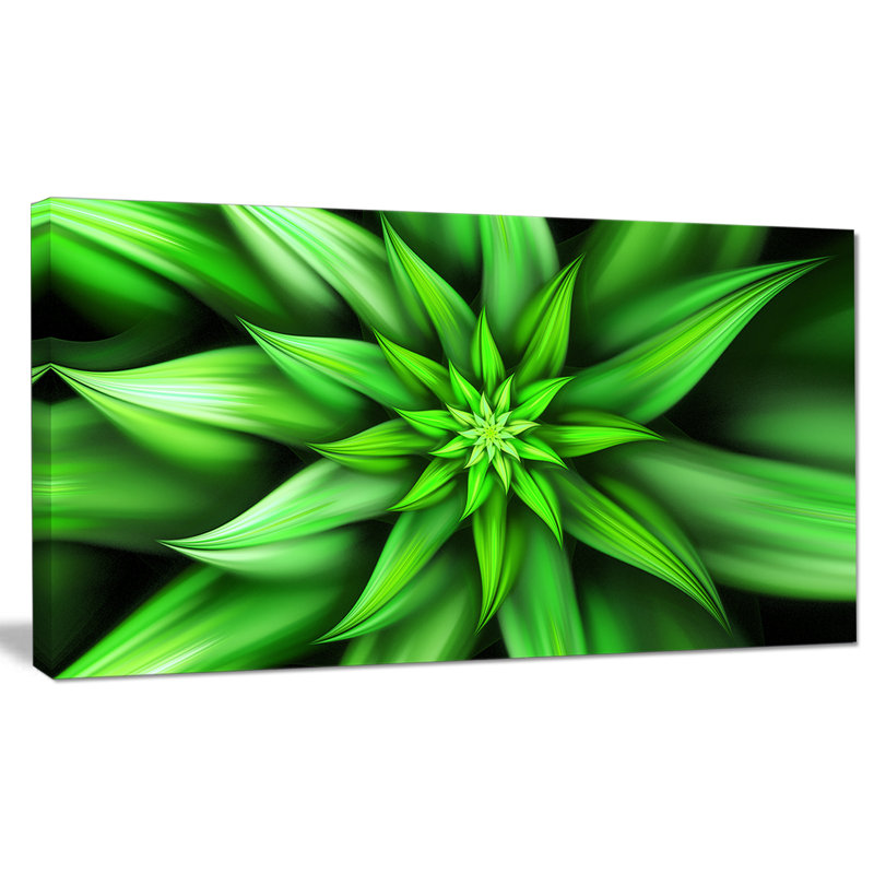 « exotic green floral pétales », impression sur toile tendue, H 16 po x l 32 po x P 1 po