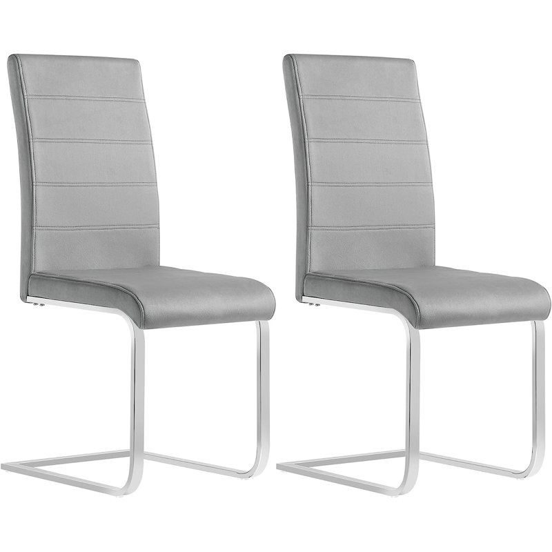 Bloxson 48.5 cm H Velvet Cantilever Chair in Black, Dark Grey