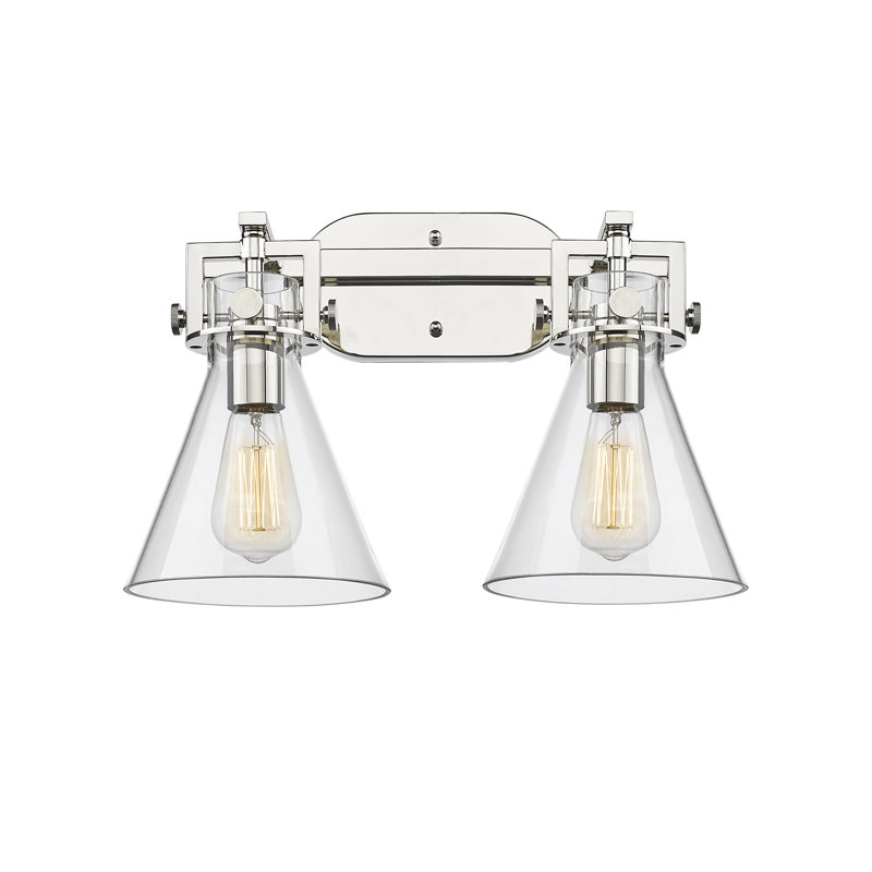 Éclairage pour meuble-lavabo mural 2 lumières 7 po Skokie, Transparent, Nickel poli
