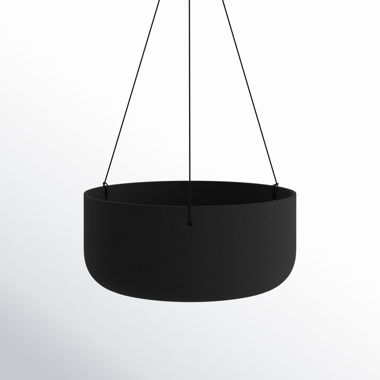 14" Hanging Planter, Black, 1