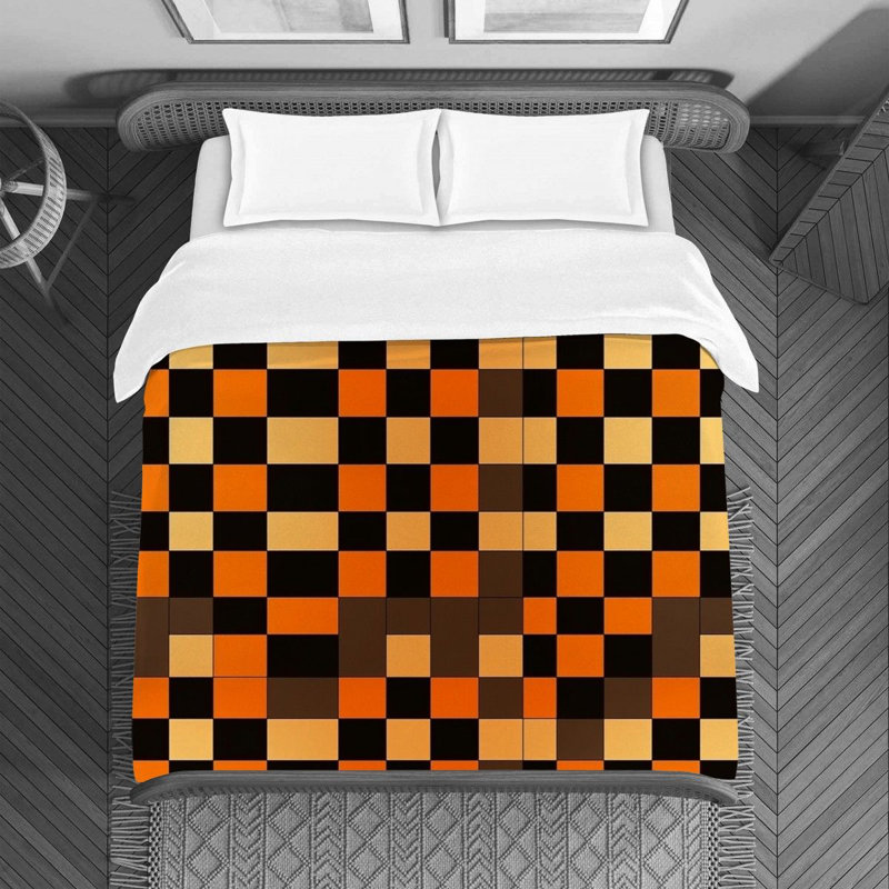 Polyester Checkered Duvet Cover, Twin Duvet Cover