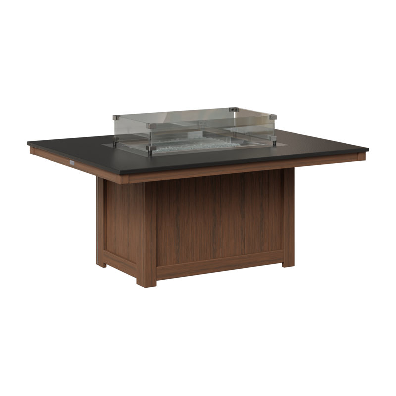 Foyer de table rectangulaire Berlin Gardens Donoma, Plateau martelé noir avec base en noyer brésilie