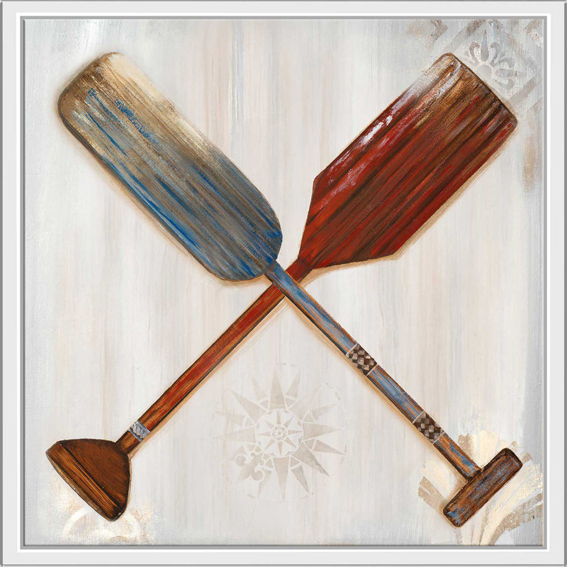 Deux rames par Gina Ritter - Peinture, Cadre flottant blanc, H 31,5 po x l 31,5 po x P 2 po