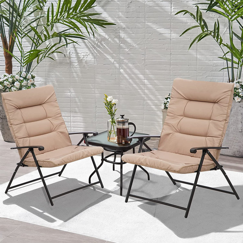 Ensemble de chaise inclinable avec coussin Shoshana, Brun