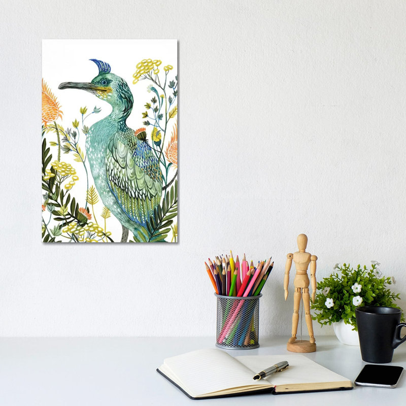 Green Bird 1 Piece Wrapped Canvas Painting, 20.32 cm H x 30.48 cm W