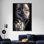 «Elegant Black Woman», reproduction sur toile dorée: décor de chambre à coucher de luxe, toiles à cadre noir 1P