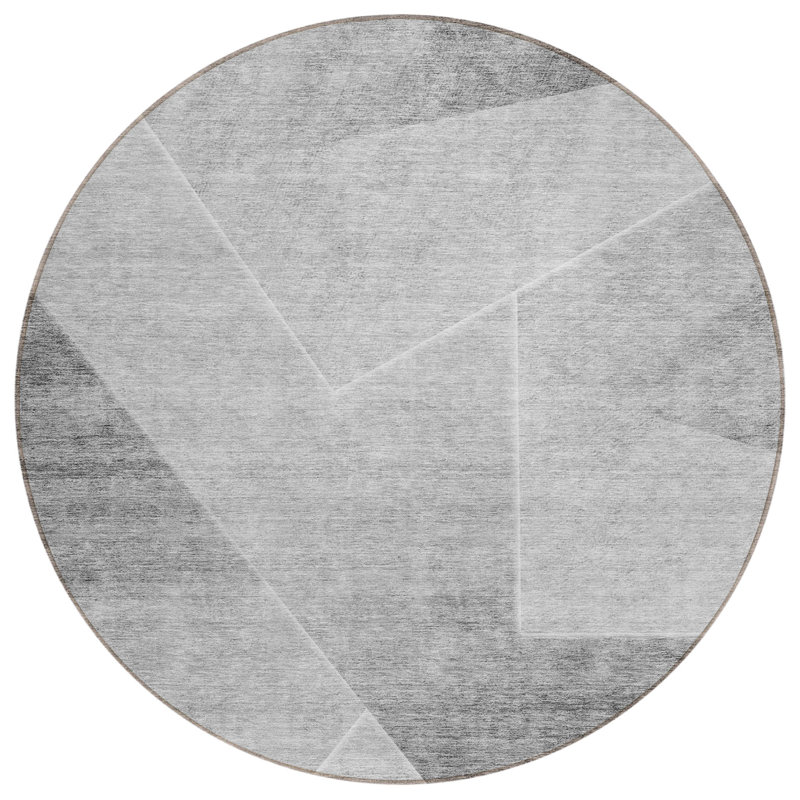  Tapis d'entrée antidérapant Malchow, Rond 8 pi