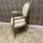 Sophisticated Mickael Linen King Louis 45cm Dining Chair - Beige Upholstered Accent Chair with Wooden Frame