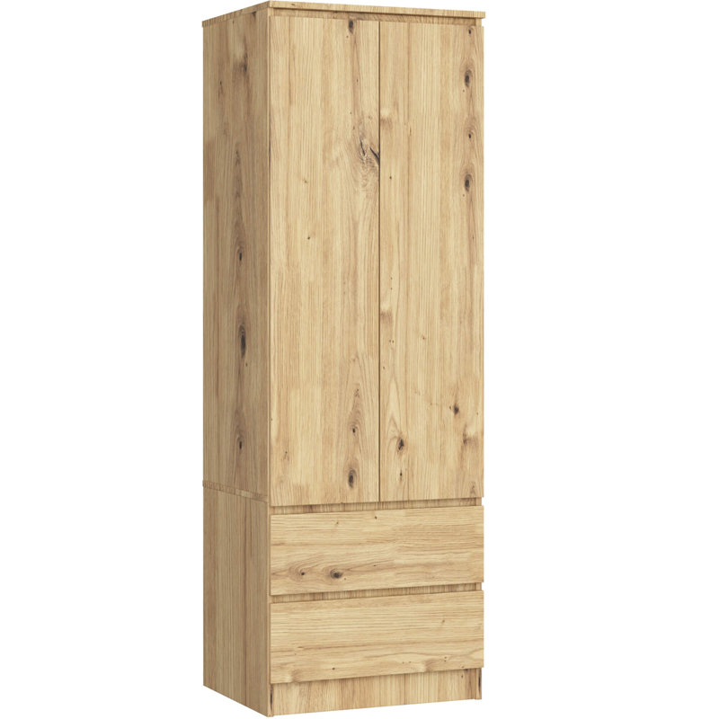 Silenus 2 Door Manufactured Wood Wardrobe, 180cm H x 60cm W x 51cm D