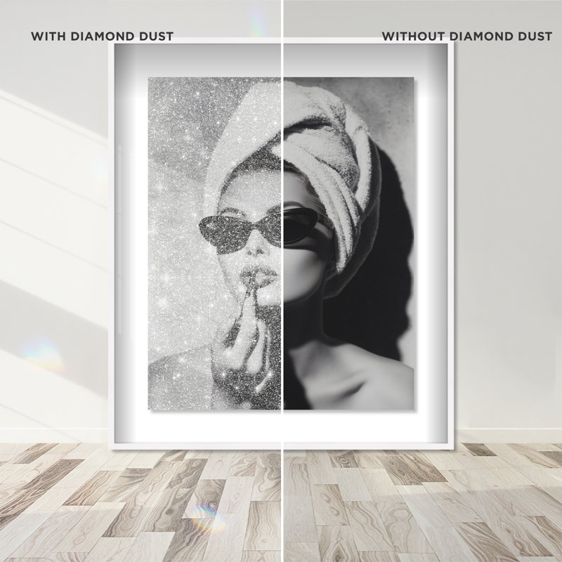 Retro Vanity Vibe Shadowbox Fashion Print by Oliver Gal, Black Frame, 16 x 20, 25.5"H x 31.5"W, White Shadowbox