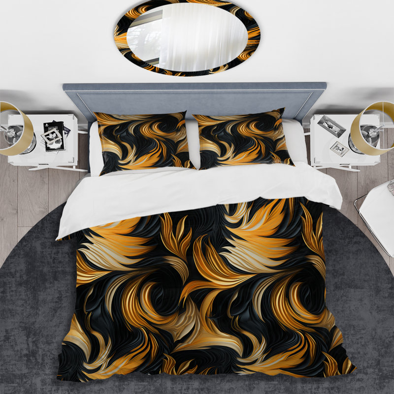Ensemble de housse de couette rayé Bengals, Housse de couette pour très grand lit et 2 très