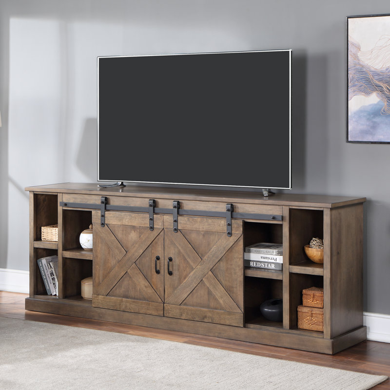 Meuble télé de 85 po pour téléviseur de 95 po ou moins Hungerford - aucun assemblage requis, Bois de grange