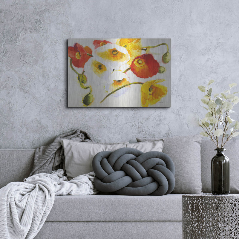 Art mural en métal "Sunny vibrations" par Shirley Novak, 36 po x 24 po