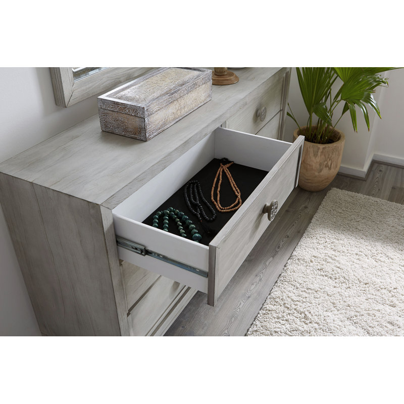 Jeremie 66'' W 6 - Drawer Dresser, Washed White/STURDY