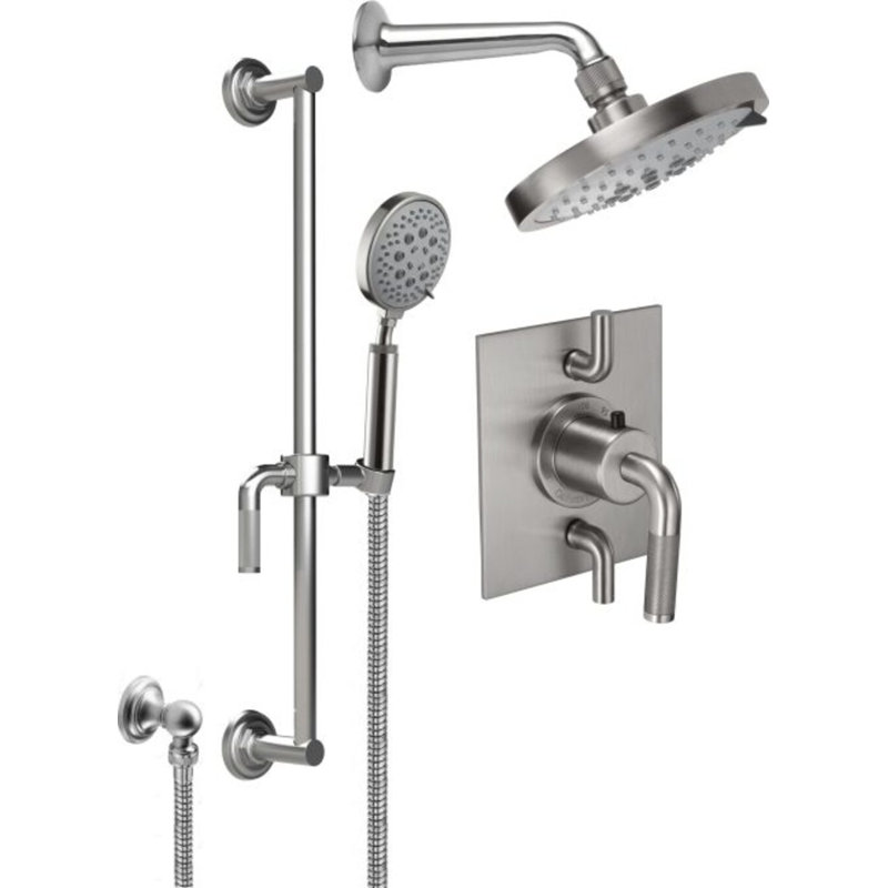 Descanso 1.8 GPM Styletherm 0.5" Thermostatic Shower System with Showerhead and Handshower on Slide Bar, Matte Black, 1.8 GPM
