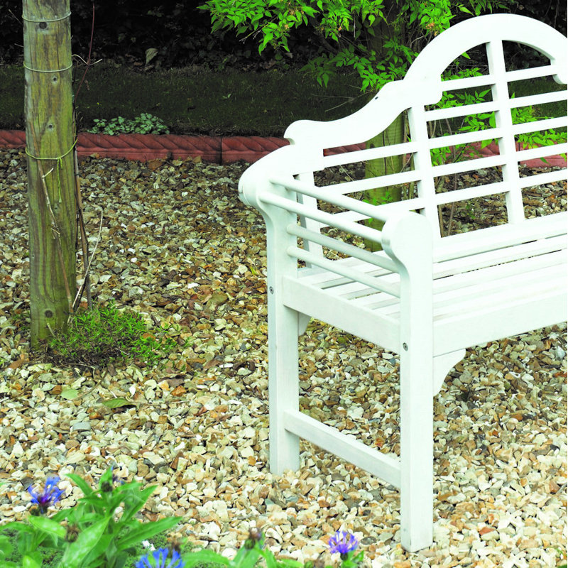 Rosenfeld Traditional Wooden 2 Seater Bench, Rustic White